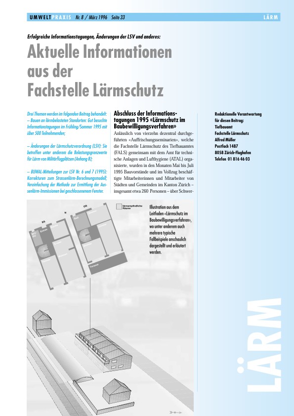 Zürcher Umweltpraxis 8: Aktuelle Informationen aus der Fachstelle Lärmschutz