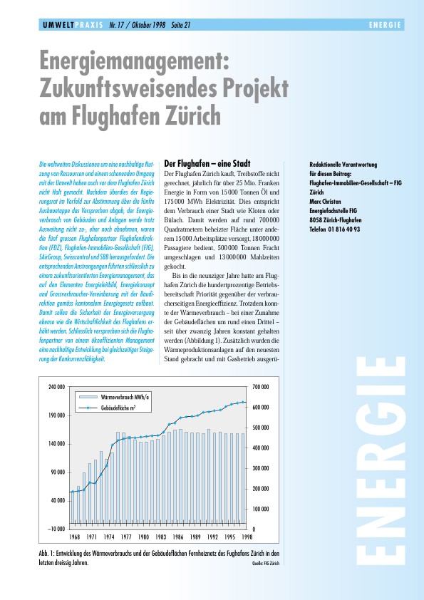 Energiemanagement: Zukunftsweisendes Projekt am Flughafen Zürich