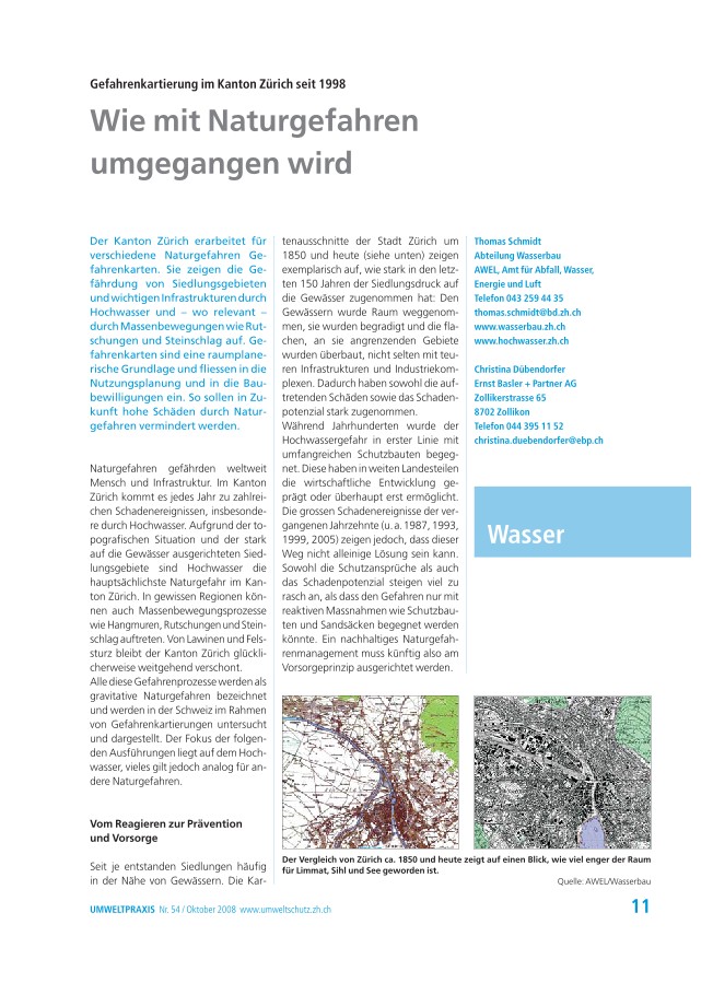 Wie mit Naturgefahren umgegangen wird: Gefahrenkartierung im Kanton Zürich seit 1998