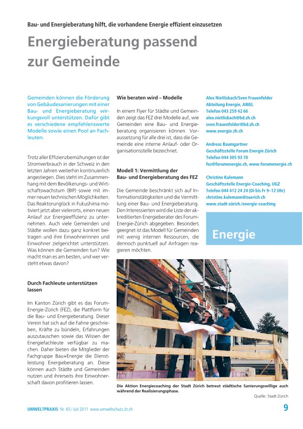 Energieberatung passend zur Gemeinde: Bau- und Energieberatung hilft, die vorhandene Energie effizient einzusetzen