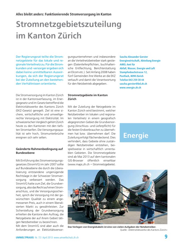 Stromnetzgebietszuteilung im Kanton Zürich: Alles bleibt anders: Funktionierende Stromversorgung im Kanton