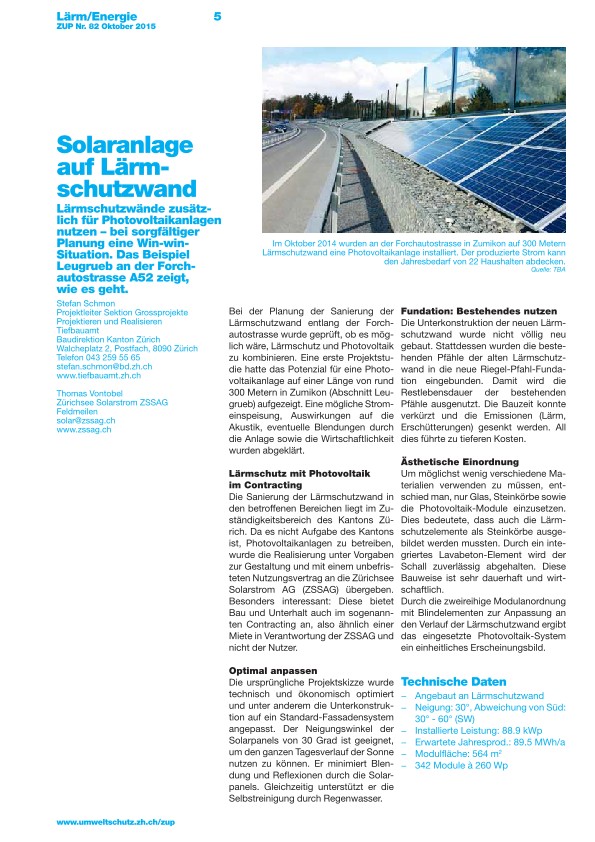 Solaranlage auf Lärmschutzwand