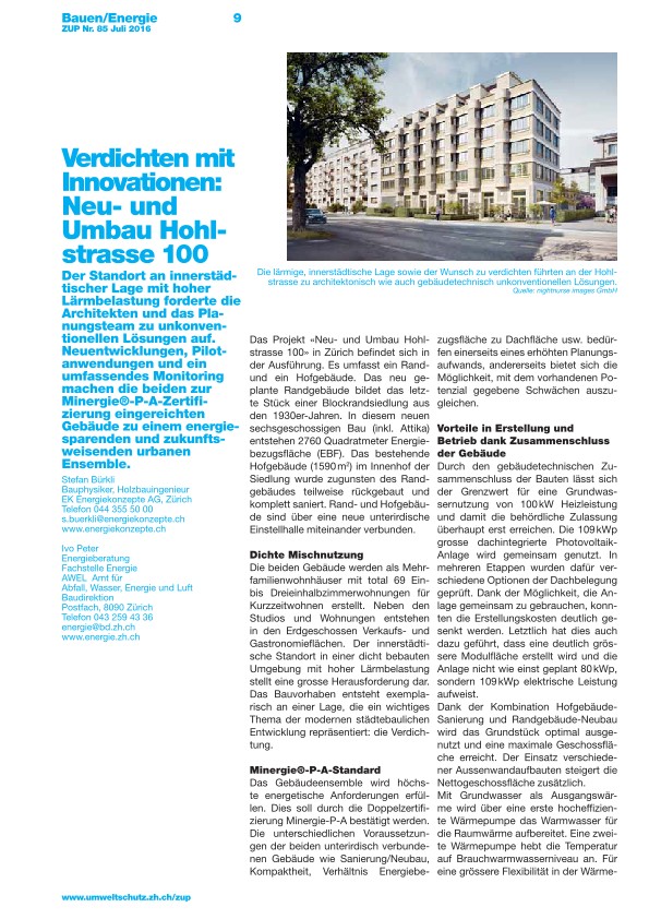 Verdichten mit Innovation: Neu- und Umbauten Hohlstrasse 100