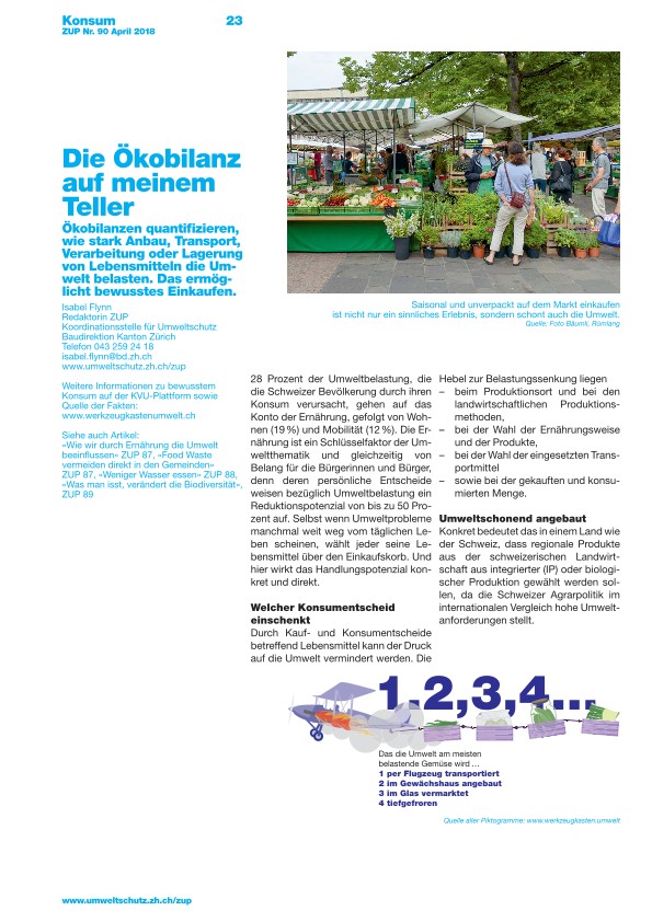 Zürcher Umweltpraxis 90: Die Ökobilanz auf meinem Teller
