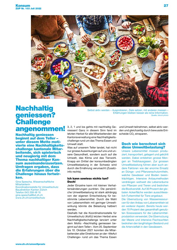 Nachhaltig geniessen? Challenge angenommen!