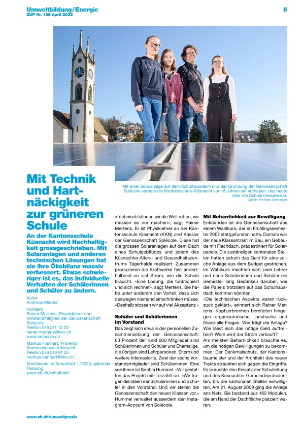 Mit Technik und Hartnäckigkeit zur grüneren Schule