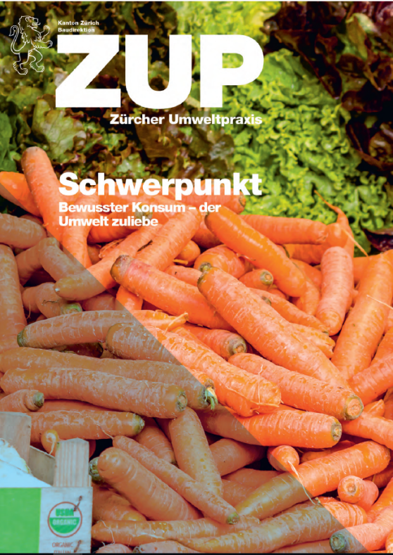 Das ZUP-Titelbild «Bewusster Konsum» zeigt Karotten und frischen Salat.