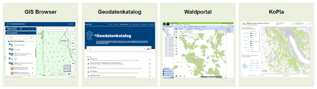 übersicht gis systeme wald