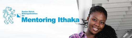 Logo des Programms Mentoring Ithaka des Bildungsinformationszentrum des Kantons Zürich. Auf dem Logo ist eine junge Fraue zu sehen.