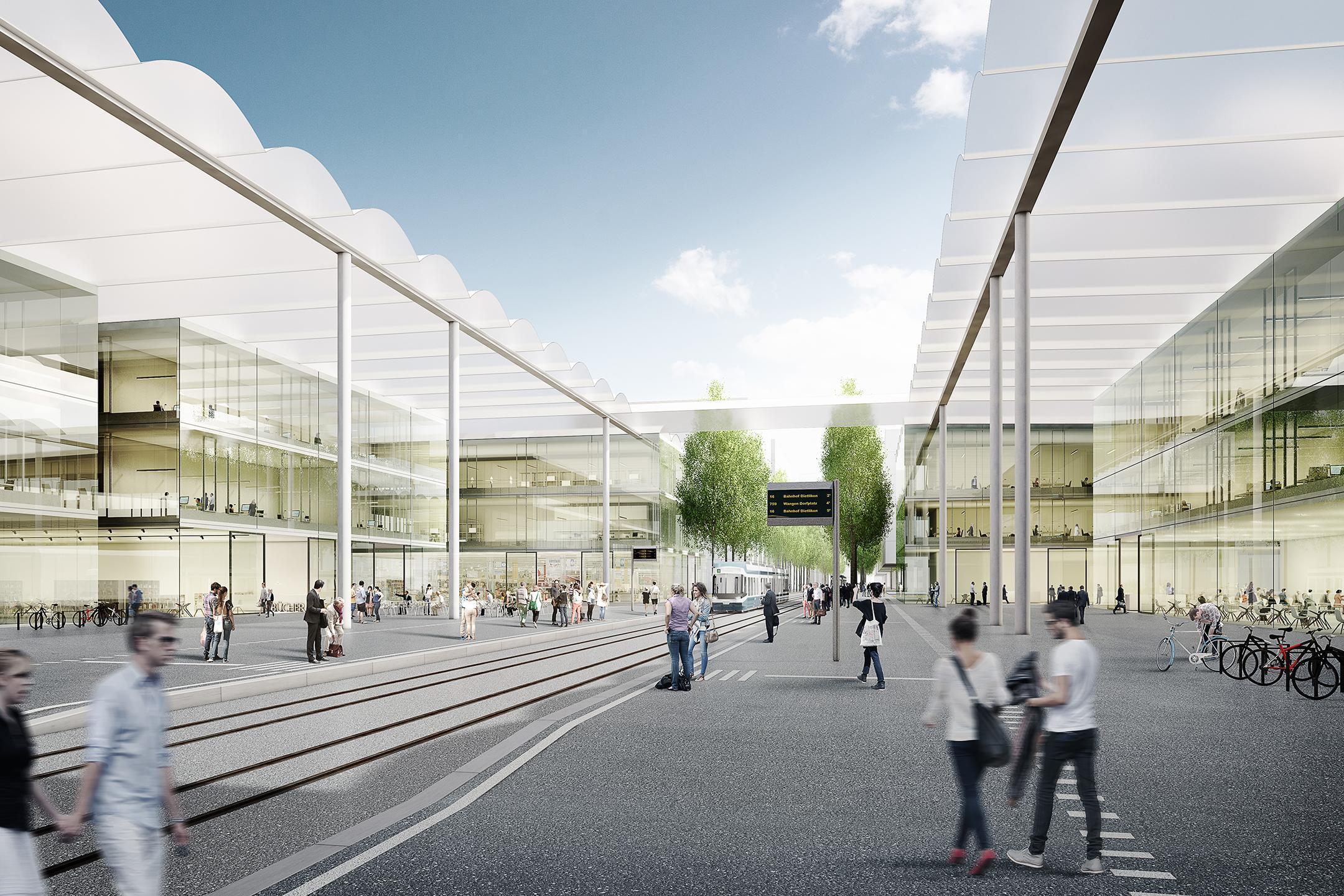 Das Bild zeigt eine Visualisierung des Campus des Innovationspark Zürich