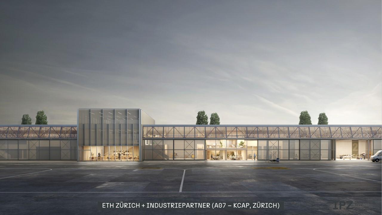 Visualisierung der IPZ Hangars von aussen