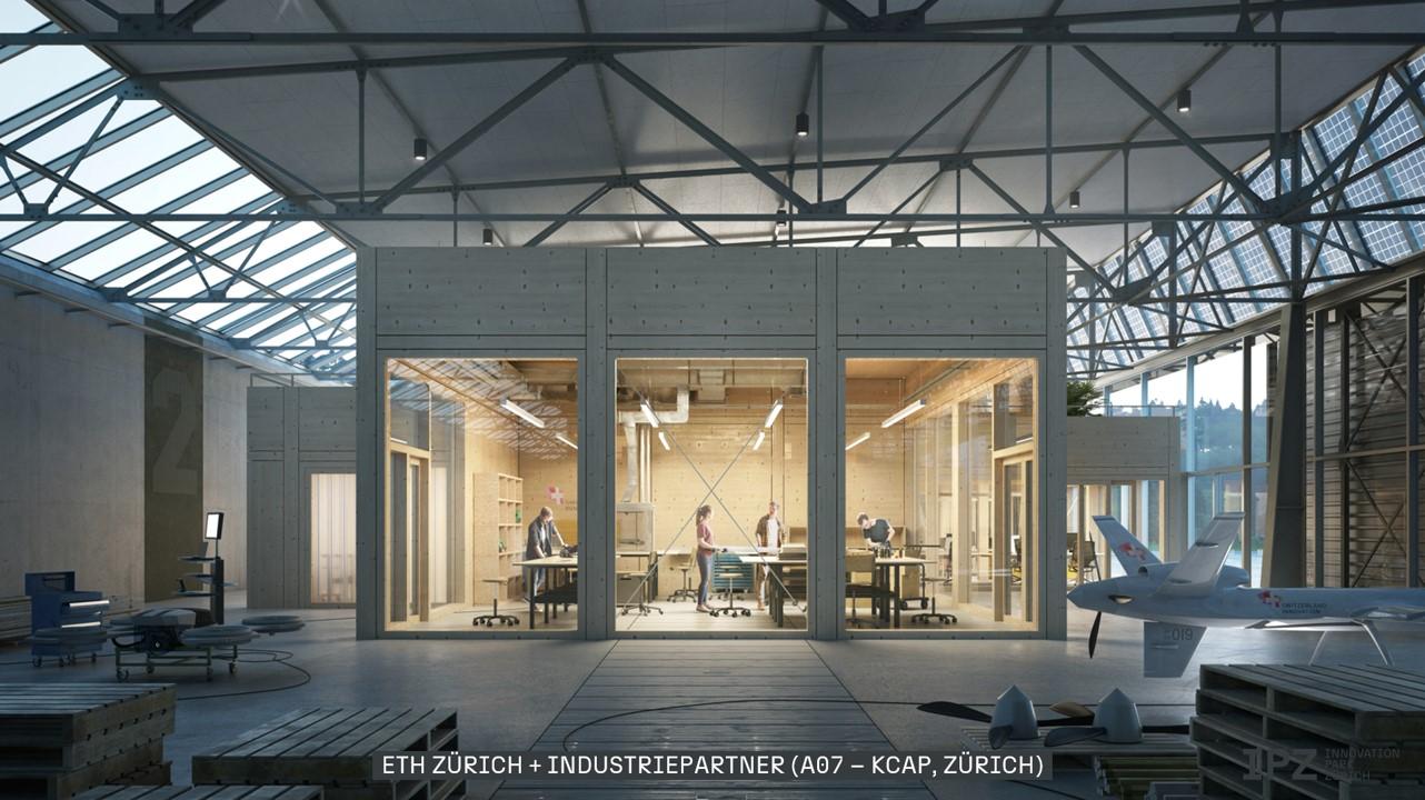 Visualisierung des IPZ Hangars der ETH Zürich