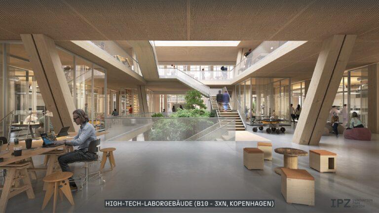Visualisierung eines High-Tech Laborgebäudes