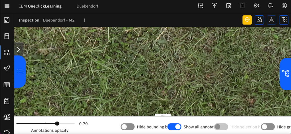 IBM OneClickLearning Dashboard zeigt ein Stück grüner Rasen