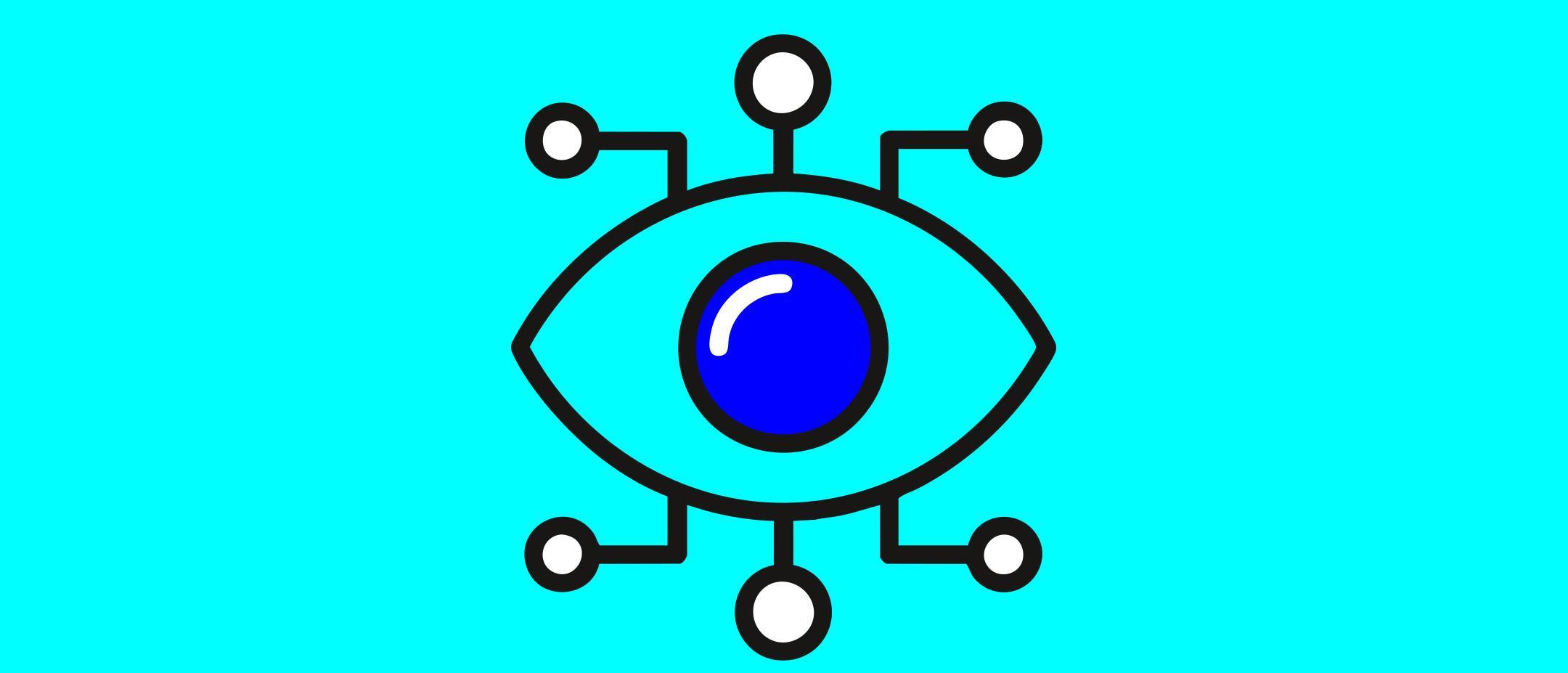 Grafik von Auge mit vernetzten Punkten
