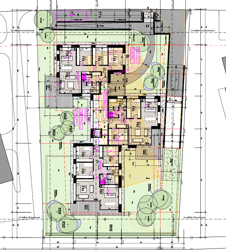 Architektonisch gezeichnete Plandarstellung zur Verdeutlichung der Bewertungsdimensionen