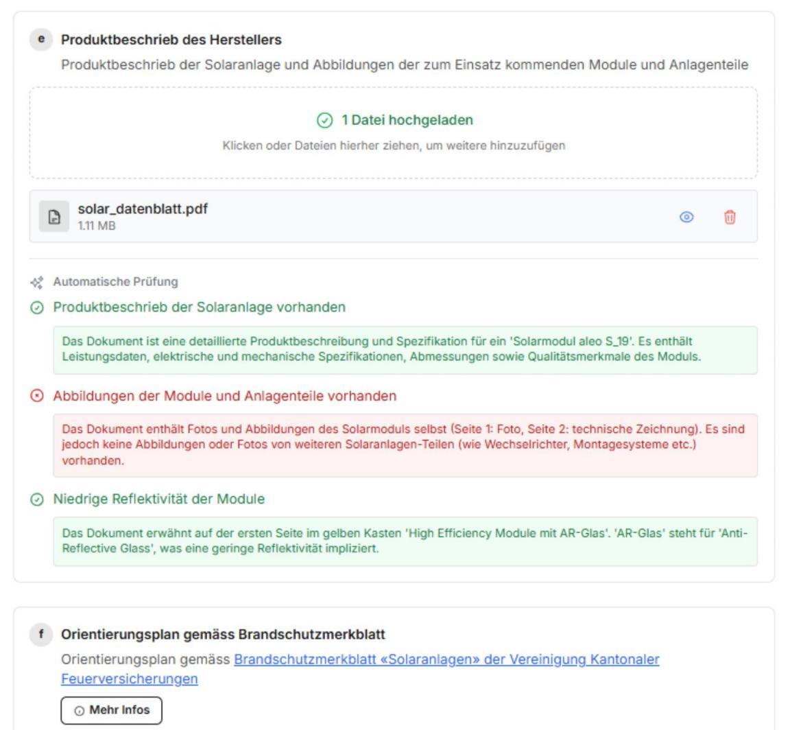 KI-basierter Vorabcheck mit negativen und positiven Aspekten des Produkts