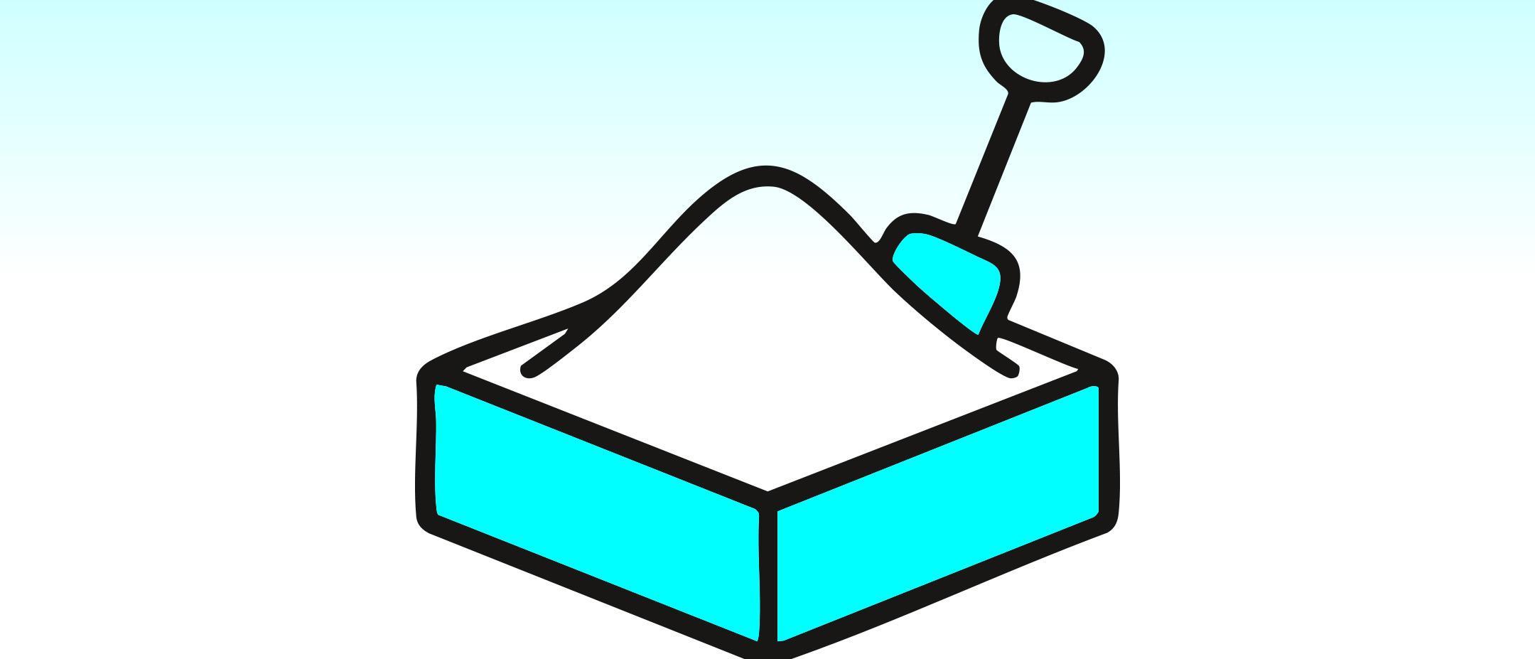 Grafik Sandkasten mit Schaufel