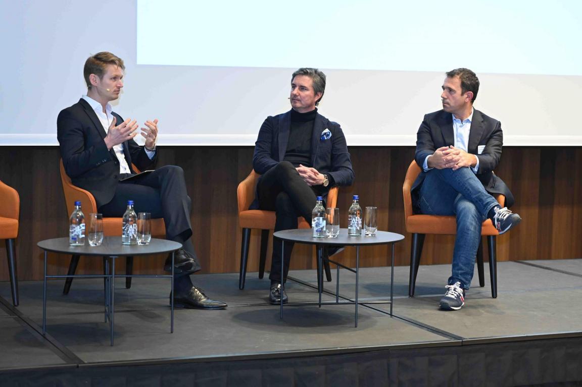 Christian Lundsgaard-Hansen mit Philipp Marty (Baloise Schweiz) und Pietro Carnevale (House of Insurtech Switzerland)