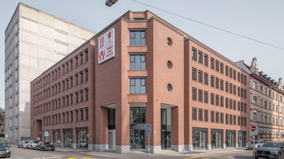 Backsteingeb&auml;ude Ausstellungsstrasse 88 in Z&uuml;rich
