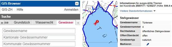 Gewässersuche im GIS-Browser