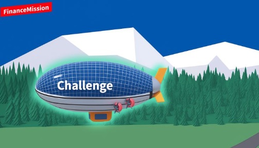 Bild eines Zeppelins, der mit "Challenge" beschriftet ist