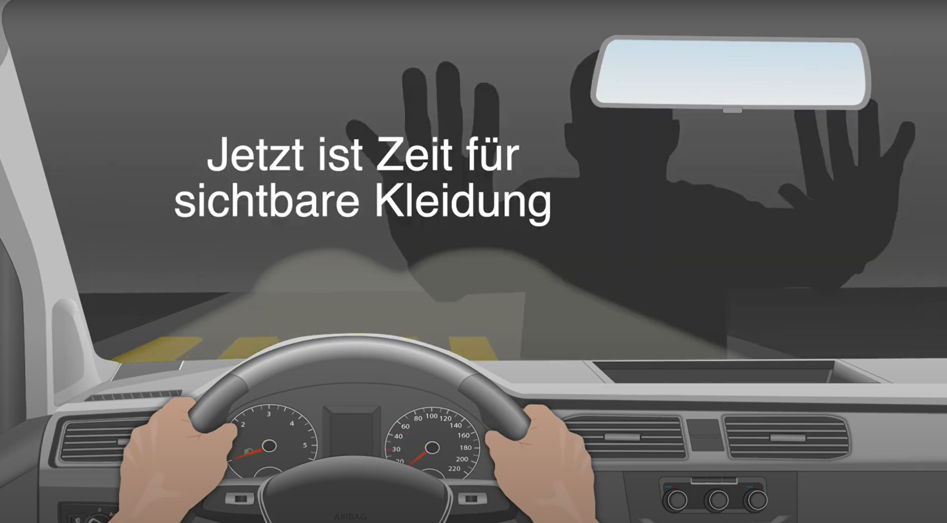 Standbild Sichtbarkeit im Strassenverkehr - Fussgänger